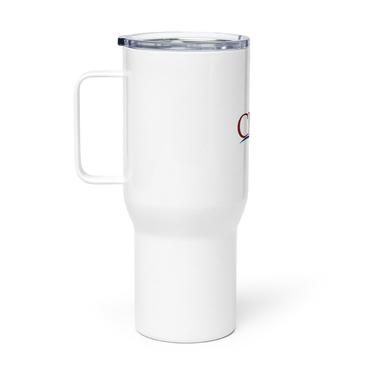 Travel mug with a handle